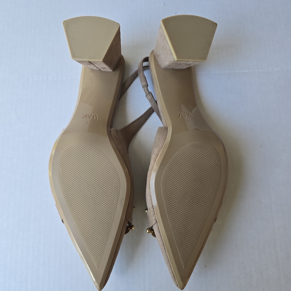ZARA Suede Heels SIZE 41 - Picture 5 of 9